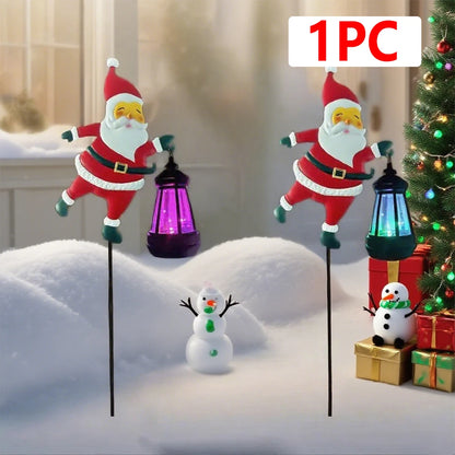 Solar Santa Claus Kettle Lights Garden Lawn Christmas Lights Kettle Ground Lamp Solar Night Lights Outdoor Decoration