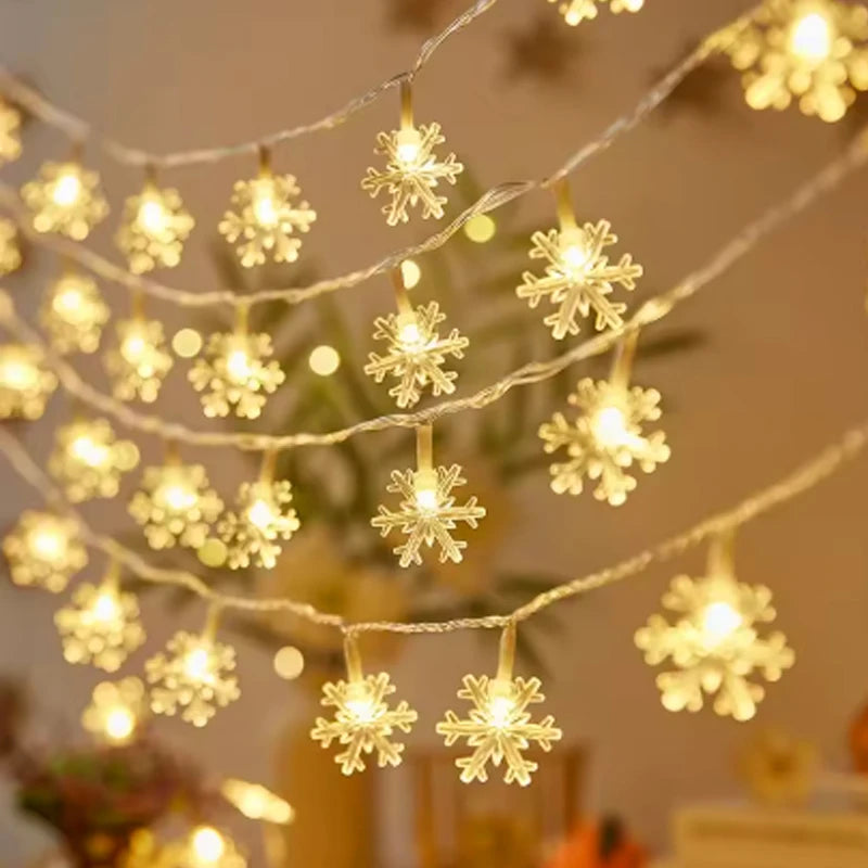 1-10M Christmas Snowflake star light string Moon star string lights for Xmas Party Supplie Tree Garden home Decorations