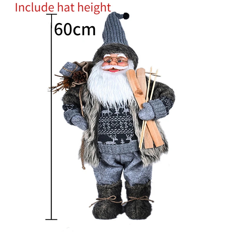 60cm Large Santa Claus Merry Christmas Decorations for Home Happy New Year 2023 Santa Claus Doll Window Decorations Home gift