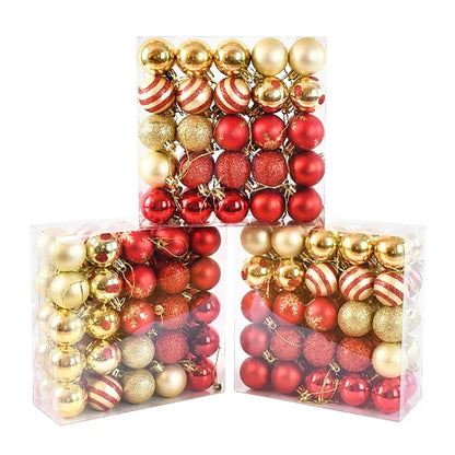 50Pcs/box Christmas Tree Balls Ornament Red Gold Hanging Bauble Pendant 2026 Christmas Decoration for Home 2026 New Year Gifts