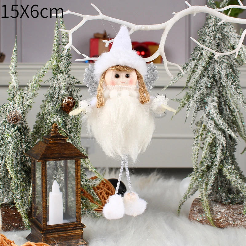 Christmas Plush Angel Girl Boy Dolls Xmas Tree Ornament Natal Noel Deco Christmas Decorations for Home New Year 2023 Kids Gifts