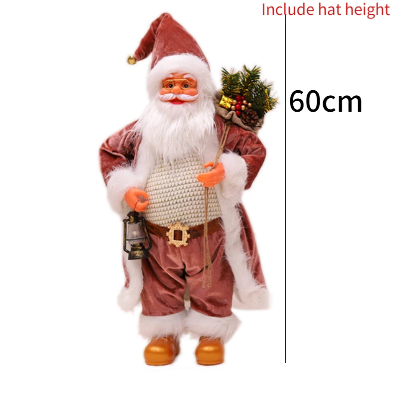60cm Large Santa Claus Merry Christmas Decorations for Home Happy New Year 2023 Santa Claus Doll Window Decorations Home gift