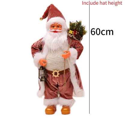 60cm Large Santa Claus Merry Christmas Decorations for Home Happy New Year 2023 Santa Claus Doll Window Decorations Home gift