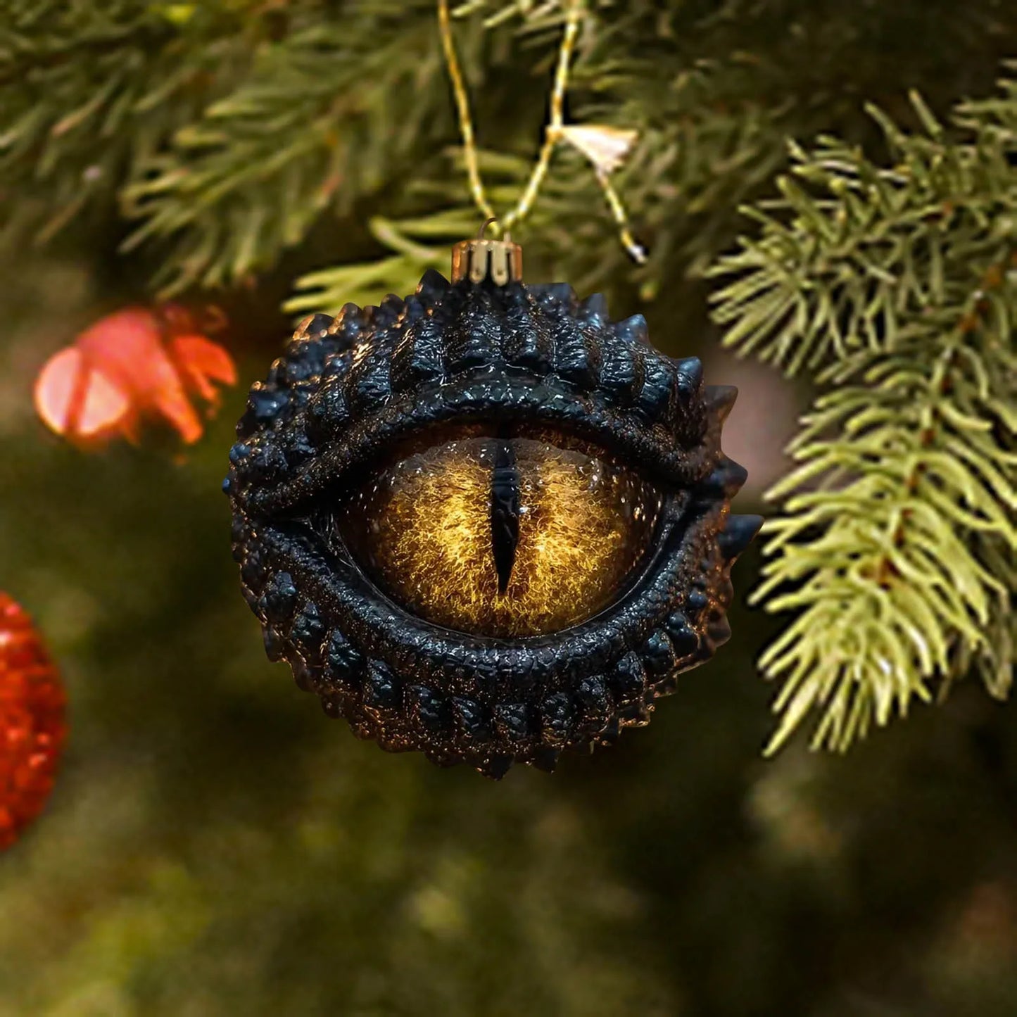 Dragon Eye Shaped Acrylic Christmas Ornament Dark Christmas Decoration Hanging Ornament Festive Atmosphere Item Christmas Gnome