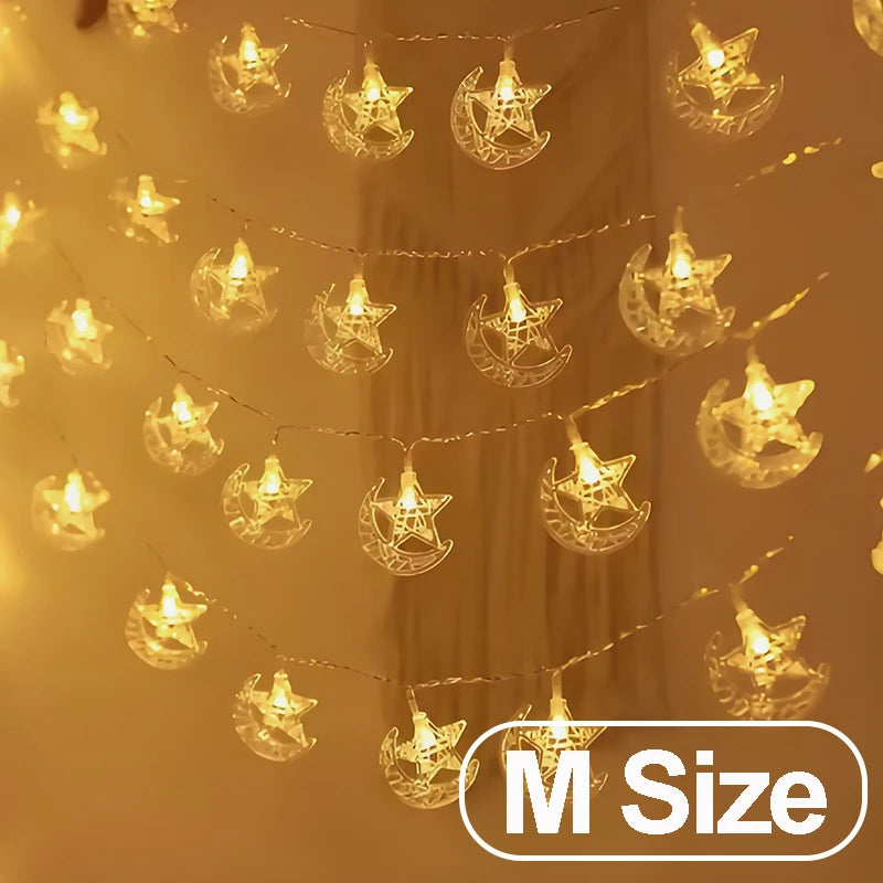 1-10M Christmas Snowflake star light string Moon star string lights for Xmas Party Supplie Tree Garden home Decorations