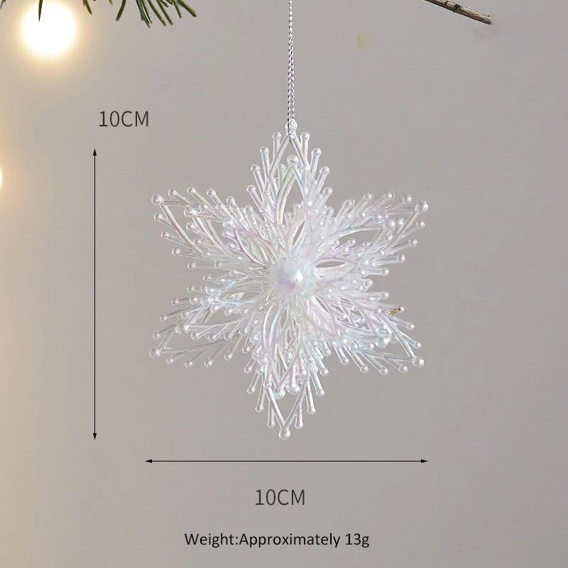 Christmas Home Decorations Crystal Acrylic Ornaments Snowflake Elk Xmas Tree Hanging Pendants Navidad 2024 New Year Gift 2025