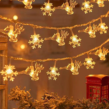 Elk Xmas Tree String Lamp Lights Christmas Tree Warm Atmosphere Decorations New Year Gifts Merry Christmas LED String Light Star
