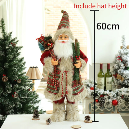 60cm Large Santa Claus Merry Christmas Decorations for Home Happy New Year 2023 Santa Claus Doll Window Decorations Home gift