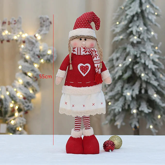 60cm Large Santa Claus Merry Christmas Decorations for Home Happy New Year 2023 Santa Claus Doll Window Decorations Home gift