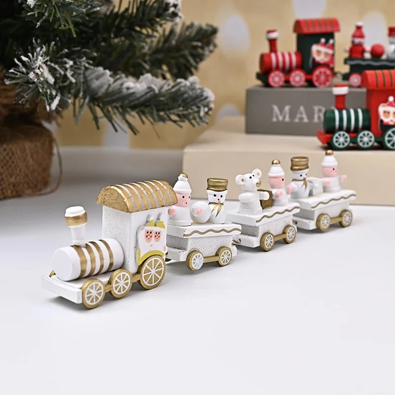 Moving Wooden Christmas Train - Home Xmas Ornament, Noel Navidad Gifts & Happy New Year 2025 Christmas Decor