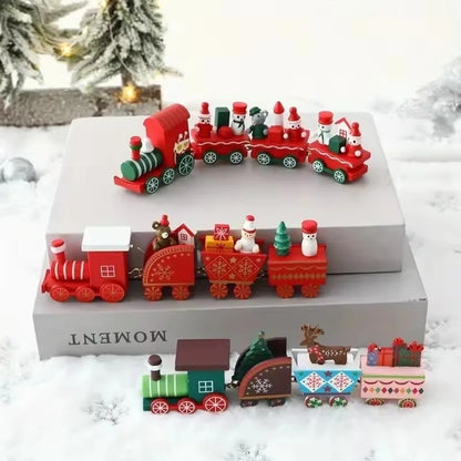 Moving Wooden Christmas Train - Home Xmas Ornament, Noel Navidad Gifts & Happy New Year 2025 Christmas Decor