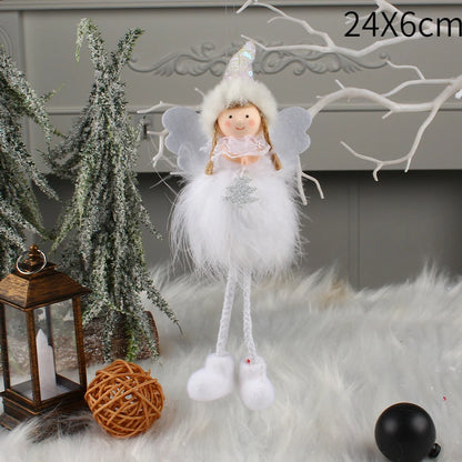 Christmas Plush Angel Girl Boy Dolls Xmas Tree Ornament Natal Noel Deco Christmas Decorations for Home New Year 2023 Kids Gifts