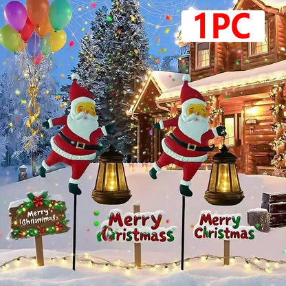 Solar Santa Claus Kettle Lights Garden Lawn Christmas Lights Kettle Ground Lamp Solar Night Lights Outdoor Decoration