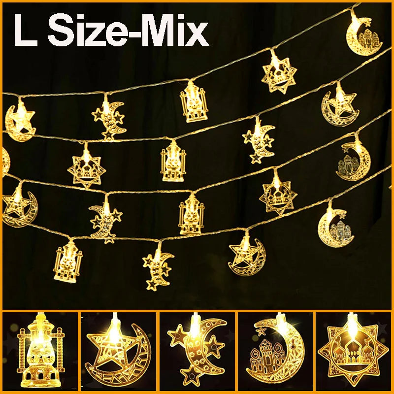 1-10M Christmas Snowflake star light string Moon star string lights for Xmas Party Supplie Tree Garden home Decorations