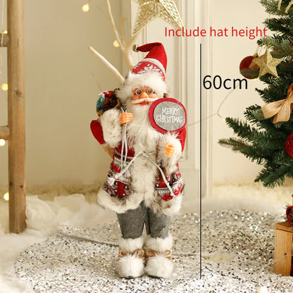 60cm Large Santa Claus Merry Christmas Decorations for Home Happy New Year 2023 Santa Claus Doll Window Decorations Home gift