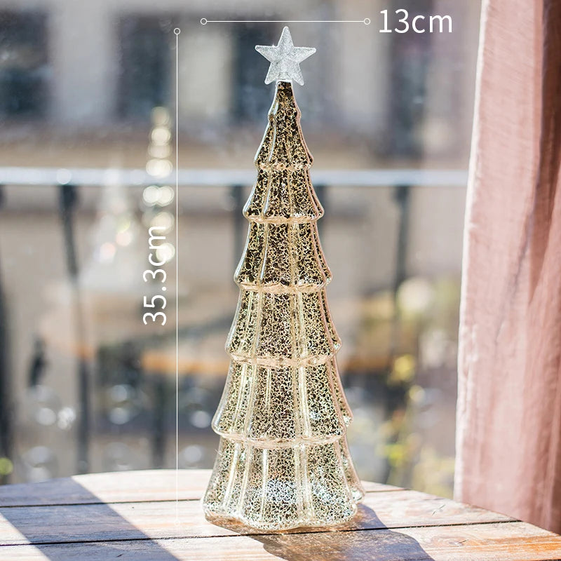 Glass LED Night Lights Luminous Decoration Home Living Room Hotel Table Bedside Desktop Christmas Atmosphere Decorative Ornament