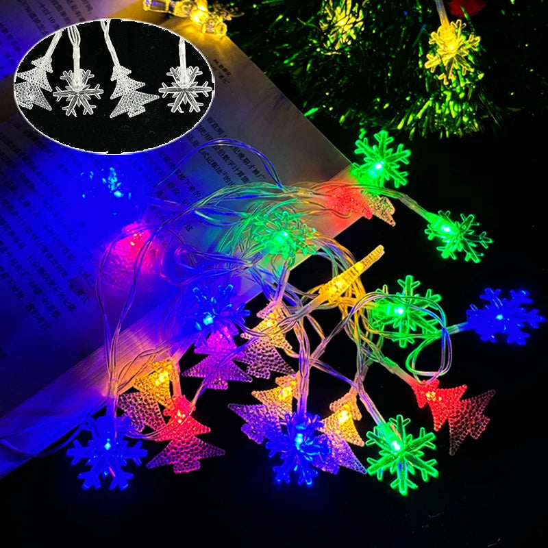 Elk Xmas Tree String Lamp Lights Christmas Tree Warm Atmosphere Decorations New Year Gifts Merry Christmas LED String Light Star