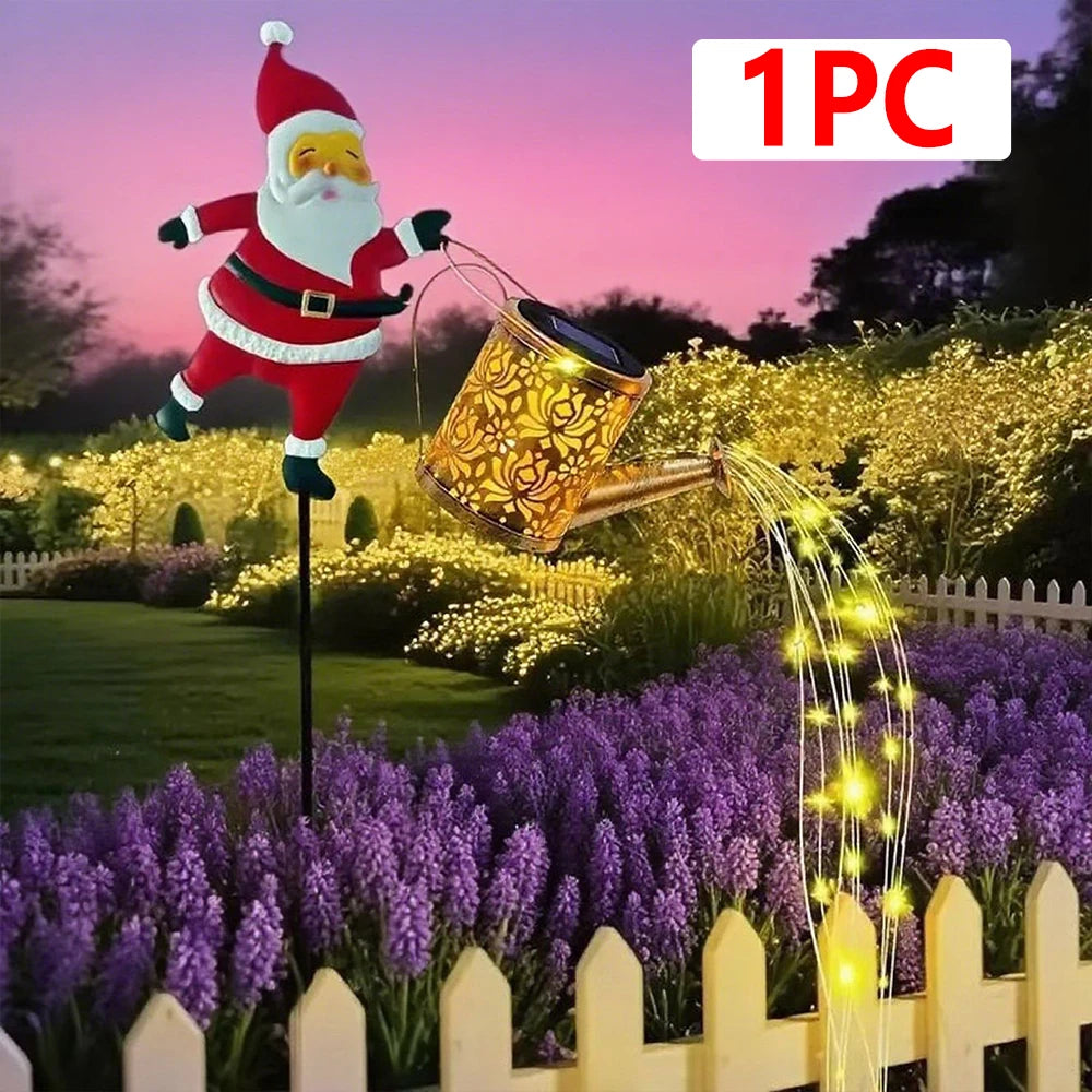 Solar Santa Claus Kettle Lights Garden Lawn Christmas Lights Kettle Ground Lamp Solar Night Lights Outdoor Decoration
