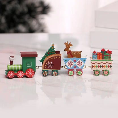 Moving Wooden Christmas Train - Home Xmas Ornament, Noel Navidad Gifts & Happy New Year 2025 Christmas Decor