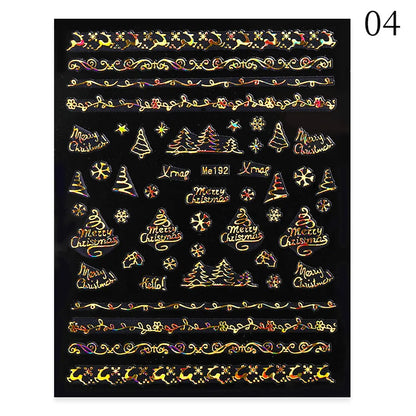 1PCS Christmas White Snowflakes 3D Nail Stickers Nail Art Decoration Cartoon Santa Claus Snowman Stickers Nail Accessories