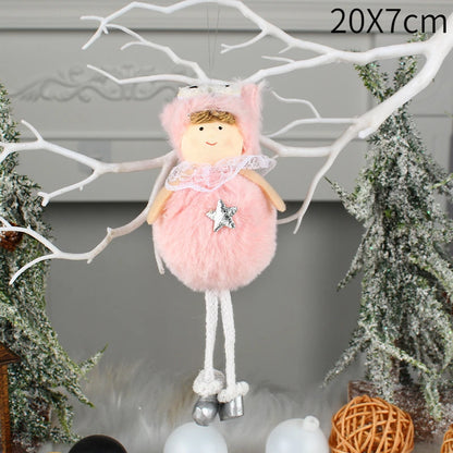 Christmas Plush Angel Girl Boy Dolls Xmas Tree Ornament Natal Noel Deco Christmas Decorations for Home New Year 2023 Kids Gifts