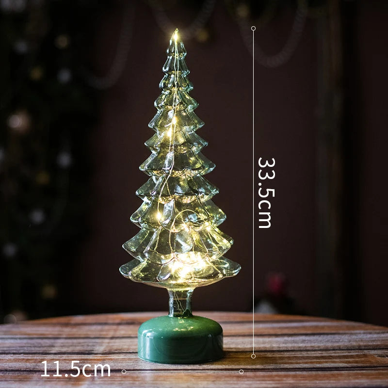 Glass LED Night Lights Luminous Decoration Home Living Room Hotel Table Bedside Desktop Christmas Atmosphere Decorative Ornament