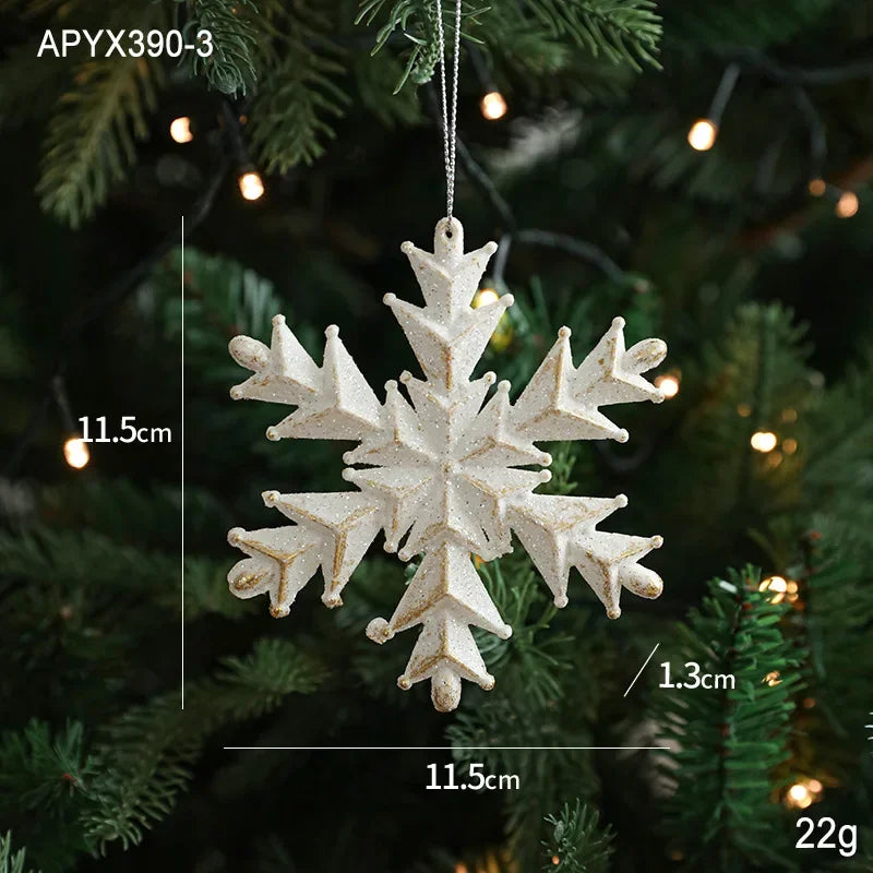 2025 Christmas Tree Pendants Snowflake White Angel Wing Hanging Ornament New Year Navidad Party Window Wall Home Room Decor