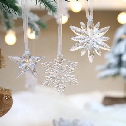 Crystal Christmas Decorations Christmas Transparent Snowflake Pendants Decorations Christmas Decorations for Home Home Decor