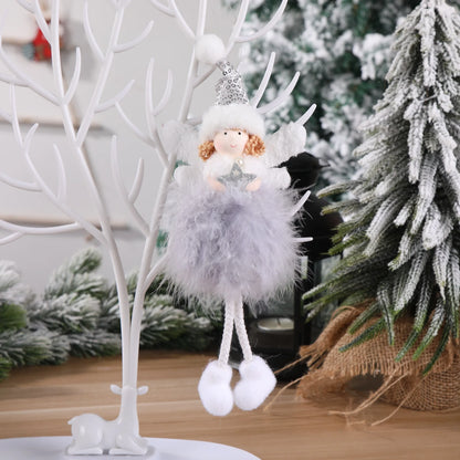 Christmas Plush Angel Girl Boy Dolls Xmas Tree Ornament Natal Noel Deco Christmas Decorations for Home New Year 2023 Kids Gifts