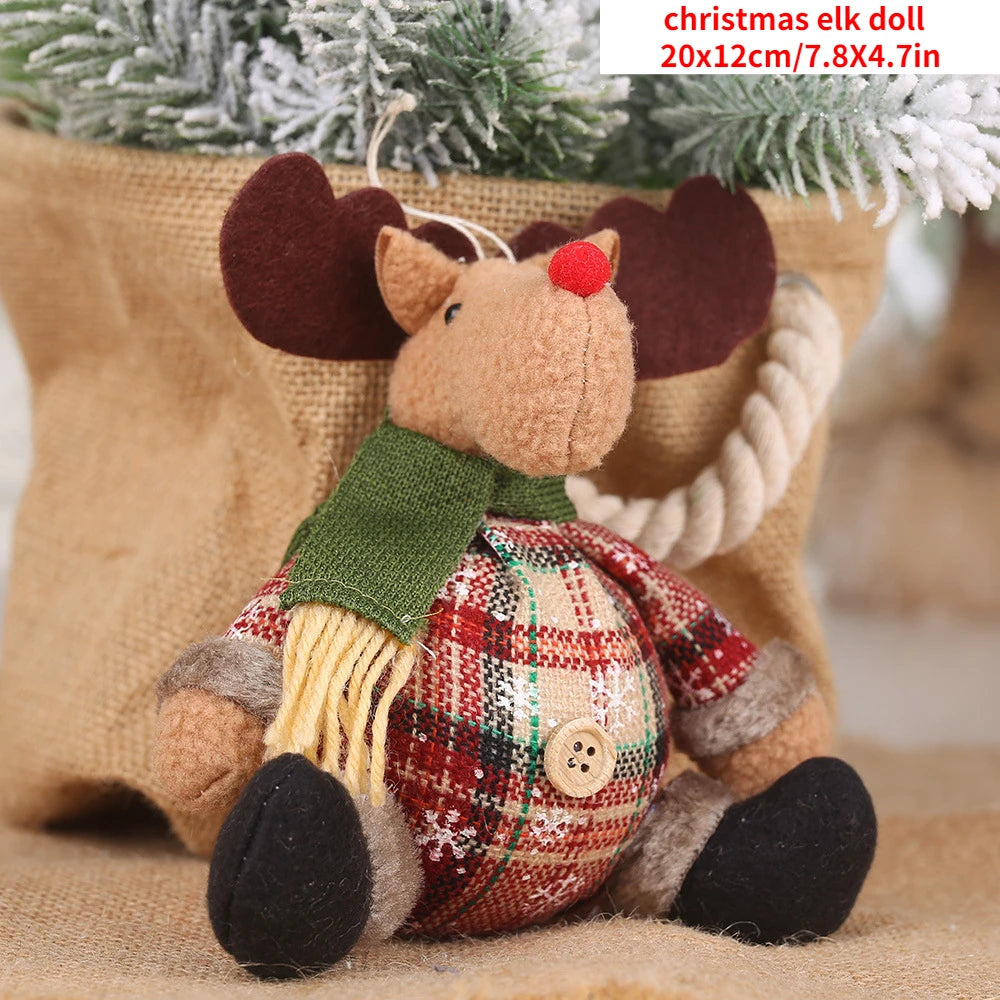 Navidad Natal Gift Snowman Doll Cloth Ornament Merry Christmas Decoration For Home 2021 Xmas Pendent New Year 2022