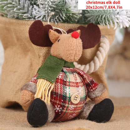 Navidad Natal Gift Snowman Doll Cloth Ornament Merry Christmas Decoration For Home 2021 Xmas Pendent New Year 2022