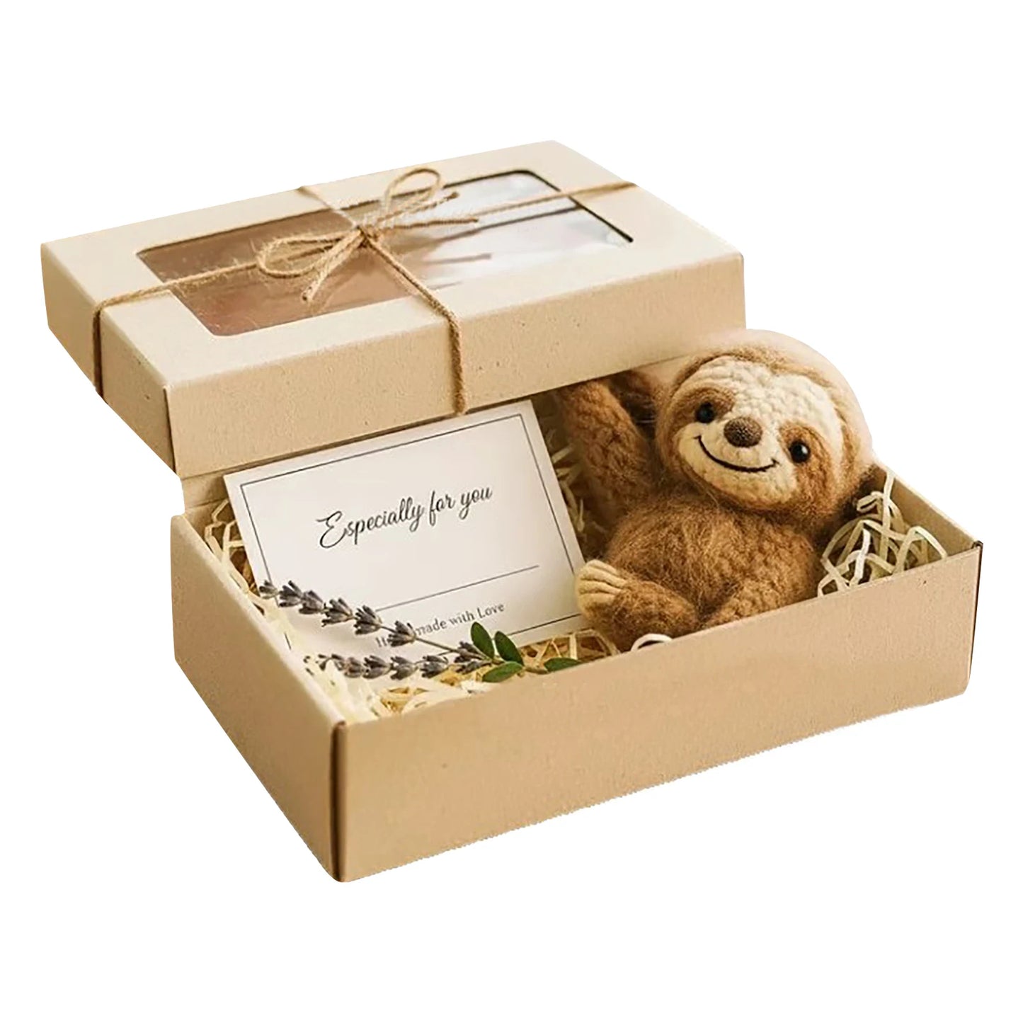 Christmas Sloth Gift Handmade Crochet Sloth In Gift Box For Home Decorations Car Decorative Items Festive Christmas Gifts