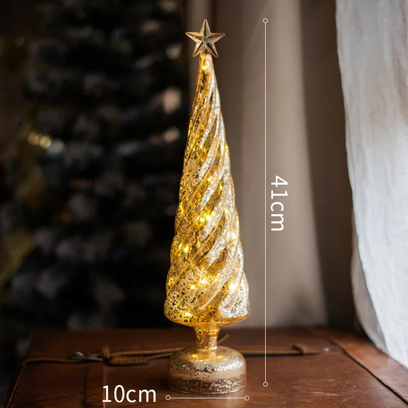 Glass LED Night Lights Luminous Decoration Home Living Room Hotel Table Bedside Desktop Christmas Atmosphere Decorative Ornament