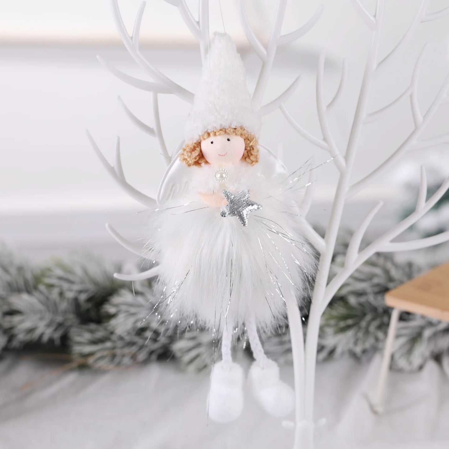 Christmas Plush Angel Girl Boy Dolls Xmas Tree Ornament Natal Noel Deco Christmas Decorations for Home New Year 2023 Kids Gifts