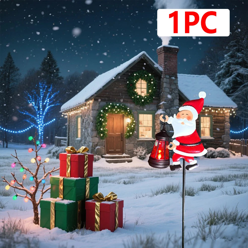 Solar Santa Claus Kettle Lights Garden Lawn Christmas Lights Kettle Ground Lamp Solar Night Lights Outdoor Decoration