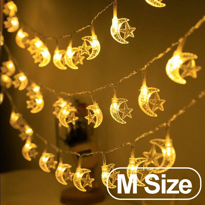 1-10M Christmas Snowflake star light string Moon star string lights for Xmas Party Supplie Tree Garden home Decorations