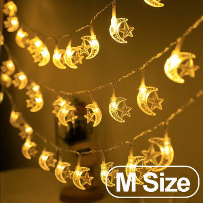 1-10M Christmas Snowflake star light string Moon star string lights for Xmas Party Supplie Tree Garden home Decorations