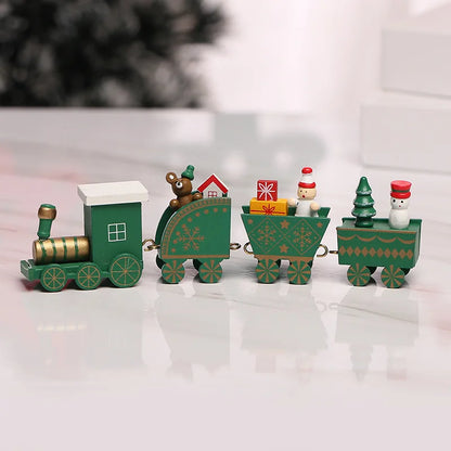 Moving Wooden Christmas Train - Home Xmas Ornament, Noel Navidad Gifts & Happy New Year 2025 Christmas Decor