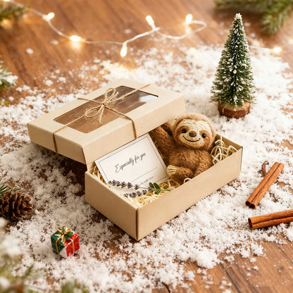 Christmas Sloth Gift Handmade Crochet Sloth In Gift Box For Home Decorations Car Decorative Items Festive Christmas Gifts
