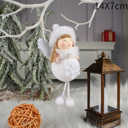Christmas Plush Angel Girl Boy Dolls Xmas Tree Ornament Natal Noel Deco Christmas Decorations for Home New Year 2023 Kids Gifts