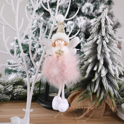 Christmas Plush Angel Girl Boy Dolls Xmas Tree Ornament Natal Noel Deco Christmas Decorations for Home New Year 2023 Kids Gifts
