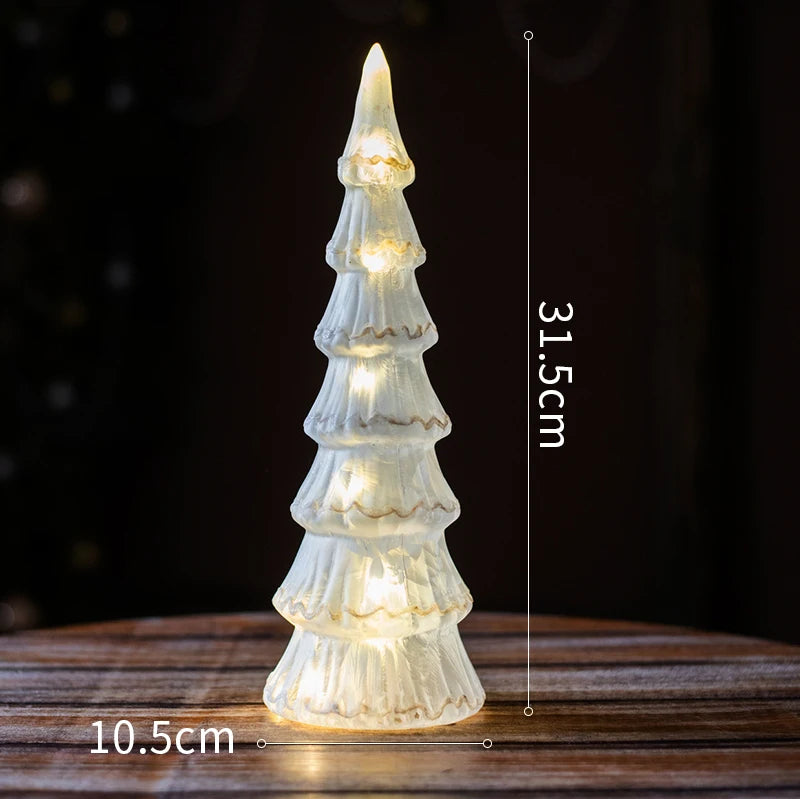 Glass LED Night Lights Luminous Decoration Home Living Room Hotel Table Bedside Desktop Christmas Atmosphere Decorative Ornament