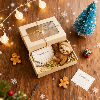 Christmas Sloth Gift Handmade Crochet Sloth In Gift Box For Home Decorations Car Decorative Items Festive Christmas Gifts