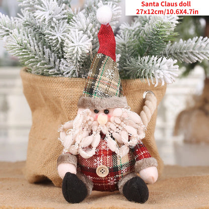 Navidad Natal Gift Snowman Doll Cloth Ornament Merry Christmas Decoration For Home 2021 Xmas Pendent New Year 2022