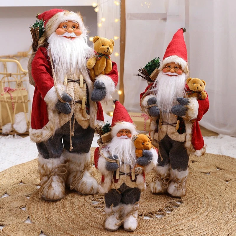 60cm Large Santa Claus Merry Christmas Decorations for Home Happy New Year 2023 Santa Claus Doll Window Decorations Home gift