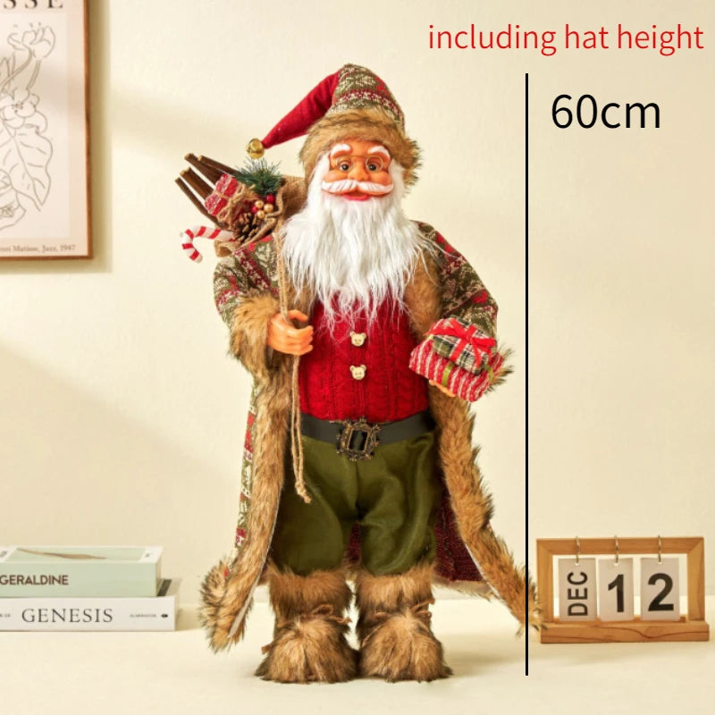 60cm Large Santa Claus Merry Christmas Decorations for Home Happy New Year 2023 Santa Claus Doll Window Decorations Home gift
