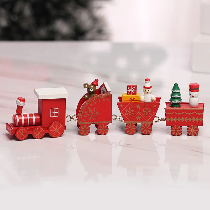 Moving Wooden Christmas Train - Home Xmas Ornament, Noel Navidad Gifts & Happy New Year 2025 Christmas Decor