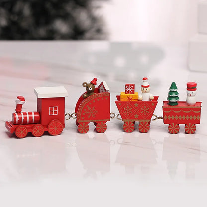 Moving Wooden Christmas Train - Home Xmas Ornament, Noel Navidad Gifts & Happy New Year 2025 Christmas Decor