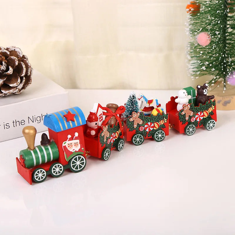 Moving Wooden Christmas Train - Home Xmas Ornament, Noel Navidad Gifts & Happy New Year 2025 Christmas Decor