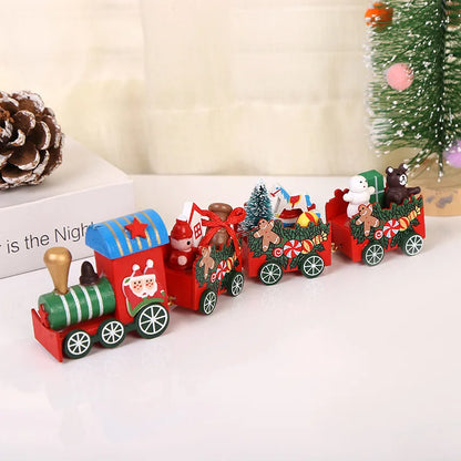 Moving Wooden Christmas Train - Home Xmas Ornament, Noel Navidad Gifts & Happy New Year 2025 Christmas Decor